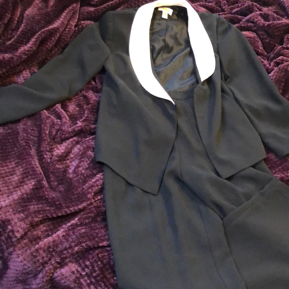 Sassy Black & White Pants Suit